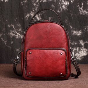 High Quality Women Vintage Full Grain Cowhide Leather Office Laptop College Backpack Article: BPKW-FL010