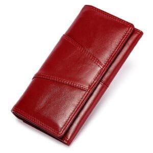 Long Zipper Girls Clutch Bag Ladies Wallet Mobile Phone Full Grain Cowhide Leather Article: WLT-FL002