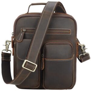 Full Grain Cowhide Leather Handmade Men Messenger Crossbody Satchel Bag Article: SCB-ML014
