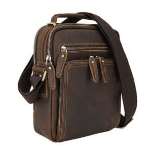 Full Grain Cowhide Leather Handmade Men Messenger Crossbody Satchel Bag Article: SCB-ML015