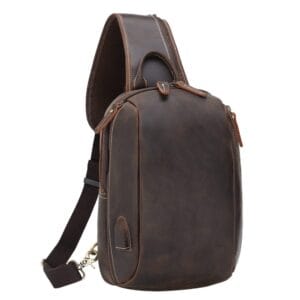 Full Grain Cowhide Leather Crossbody Sling Chest Pack One Shoulder Bag Article: SCB-ML034