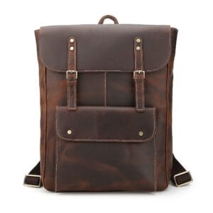 High Quality Mens Full Grain Cowhide Leather Office Laptop College Backpack Article: BPK-FL0014