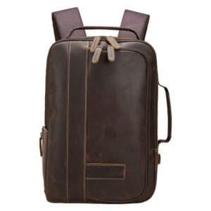 High Quality Mens Vintage Full Grain Cowhide Leather Office Laptop College Backpack Article: BPK-FL006