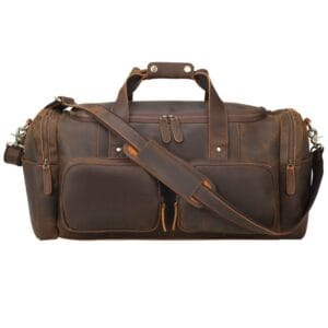 Full Grain Cowhide Leather Travel Bag Duffel Bag Weekend Outdoor for Men Article: DFL-ML003