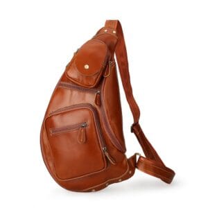 Full Grain Cowhide Leather Crossbody Sling Chest Pack One Shoulder Bag Article: SCB-ML035
