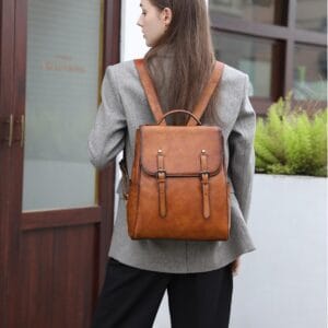 High Quality Women Vintage Full Grain Cowhide Leather Office Laptop College Backpack Article: BPKW-FL016