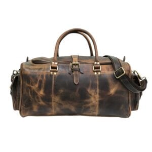 Full Grain Cowhide Leather Travel Bag Duffel Bag Weekend Outdoor for Men Article: DFL-ML015