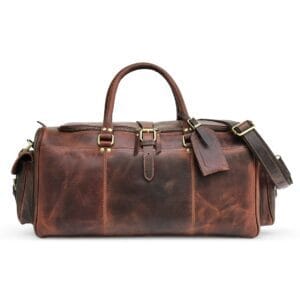 Full Grain Cowhide Leather Travel Bag Duffel Bag Weekend Outdoor for Men Article: DFL-ML014
