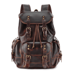 High Quality Mens Full Grain Cowhide Leather Vintage Office Laptop College Backpack Article: BPK-FL0022