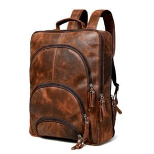 Full Grain Cowhide Men Vintage Leather Business Backpack