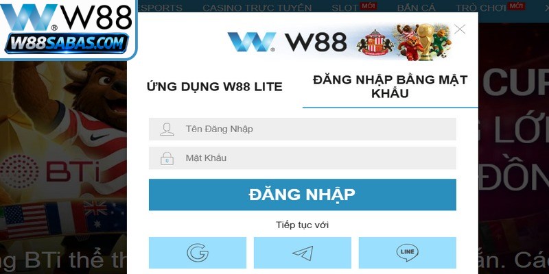 Đăng Nhập 2 Đăng nhập W88 thông qua trình duyệt di động