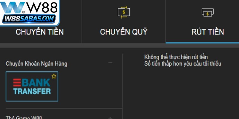 Bật mí các thao tác thực hiện rút tiền W88 cơ bản 